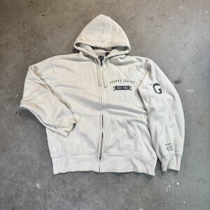 Vintage Gap Hoodie Mens XL Ivory Full Zip County League GX 105 GAP Dept 45